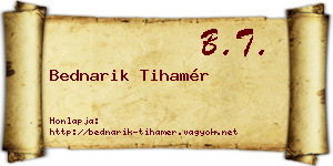 Bednarik Tihamér névjegykártya